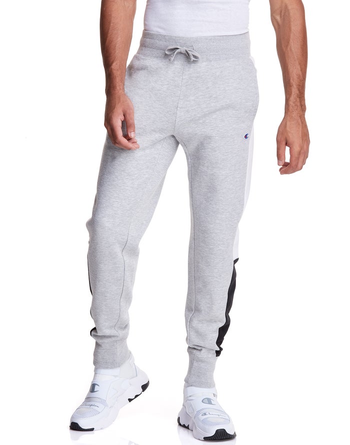 Champion Colorblock Fleece Erkek Joggers Gri ( ZWGNPT903 )